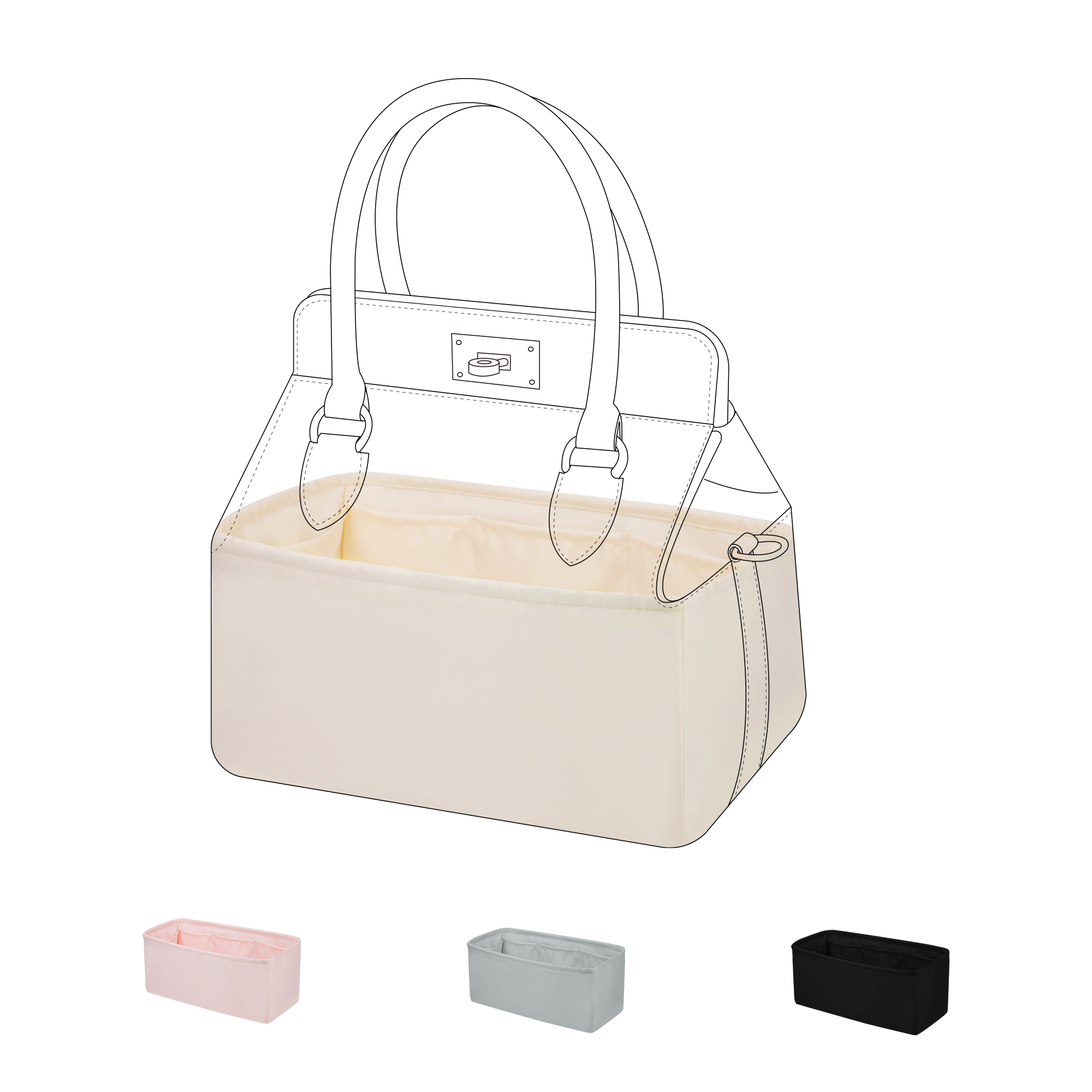 Luxury Bags Hermes - Organizador de Bolsos de Seda DGAZ