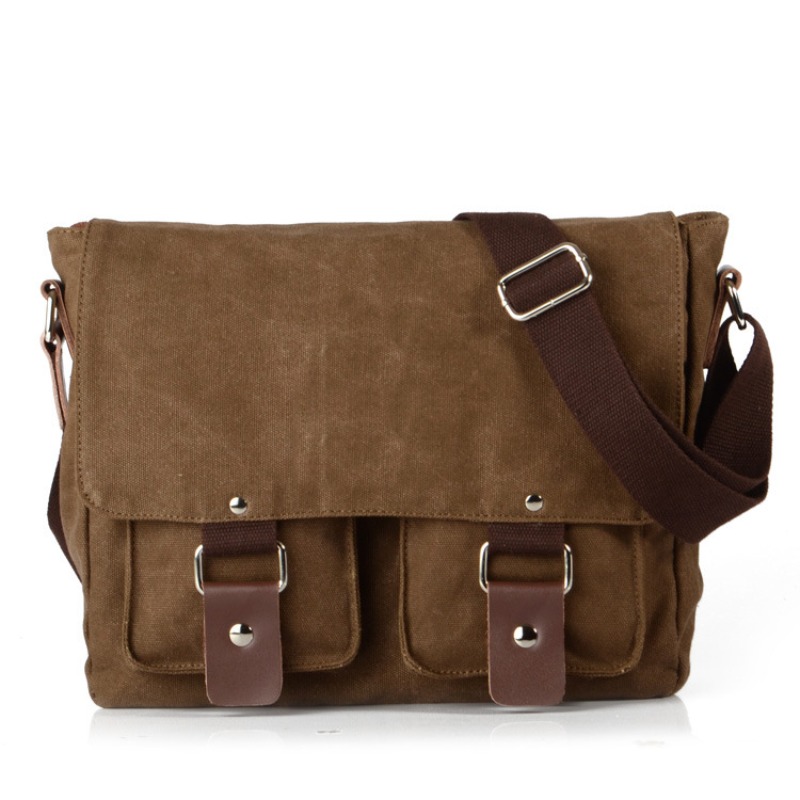 Canvas Tote Designer - Bolso Mensajero Retro de Lona, Capacidad