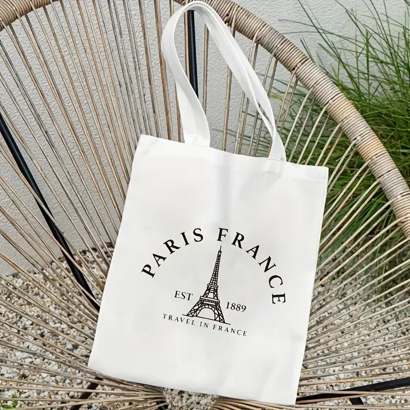 Canvas Tote Designer - Bolso de viaje de París para