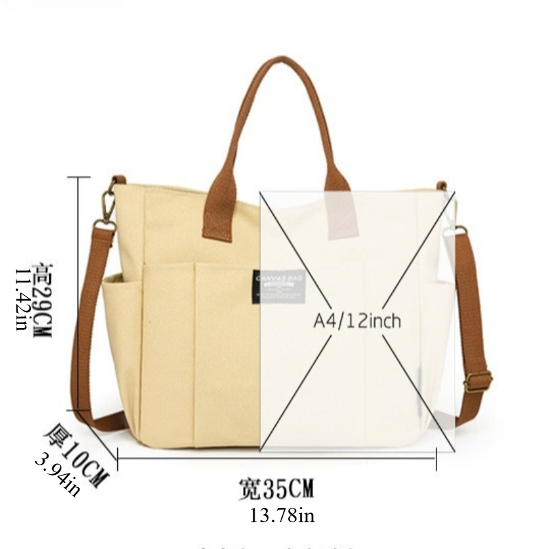 Bolso grande de lona para muje - Canvas Tote Designer reseña y precio